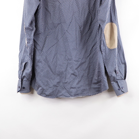 Emanuelle Khanh Mens XL Geometric Dress Shirt Blue - Picture 7 of 7